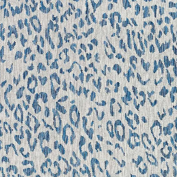 Kirklands Home Cauli Leopard Print Round Outdoor Rug, 7 ft. Blue Online
