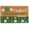 St Patricks Day Decorations>Kirklands Home Caution Shenanigans Ahead Doormat