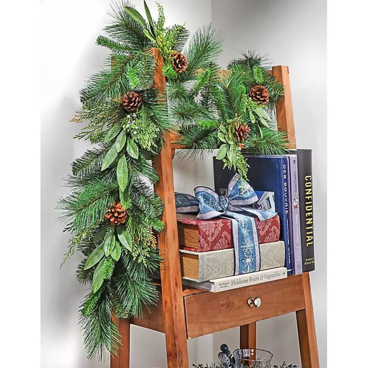 Christmas Arrangements & Garland>Kirklands Home Cedar and Bayleaf Pinecone Garland