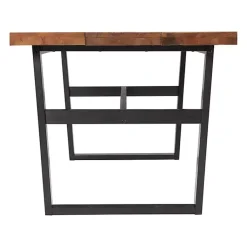 Kirklands Home Cedar Wood and Black Metal Dining Table Brown Hot