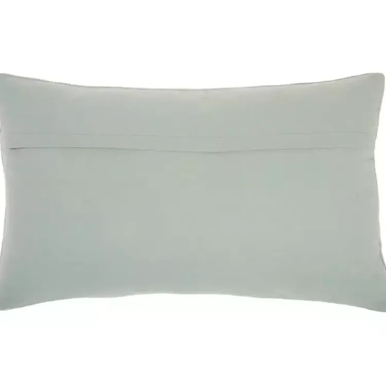 Pillows>Kirklands Home Celadon Beaded Floral Motif Lumbar Pillow Blue