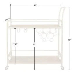 Kirklands Home Celeste Gold Metal and Wood Bar Cart New