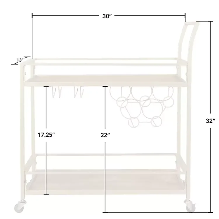 Kirklands Home Celeste Gold Metal and Wood Bar Cart New