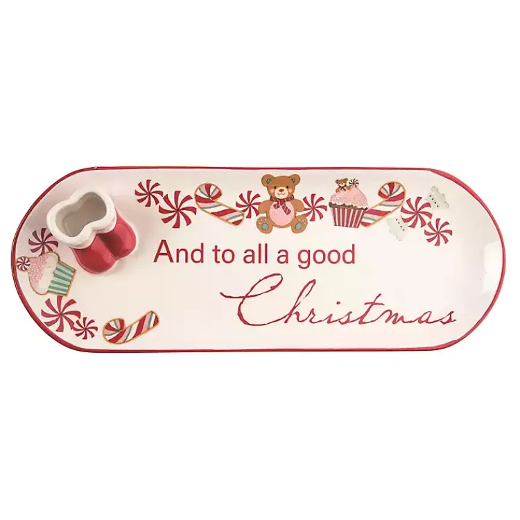 Christmas Dining & Entertaining>Kirklands Home Ceramic Santa Boots Christmas Serving Tray