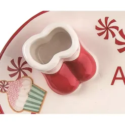 Christmas Dining & Entertaining>Kirklands Home Ceramic Santa Boots Christmas Serving Tray
