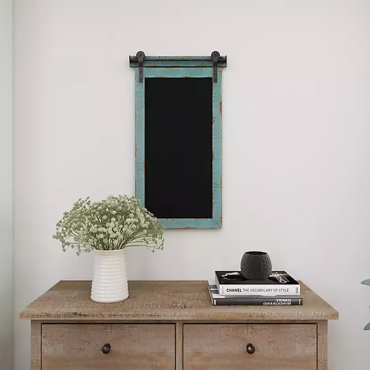 Memo & Chalkboards>Kirklands Home Cerulean Distressed Blackboard Wall Plaque Blue