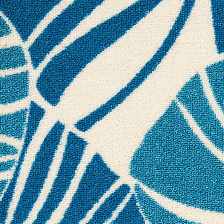 Kirklands Home Cerulean Botanical Shells Outdoor Area Rug, 5x7