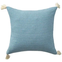 Pillows>Kirklands Home Cerulean Chevron Organic Cotton Throw Pillow Blue