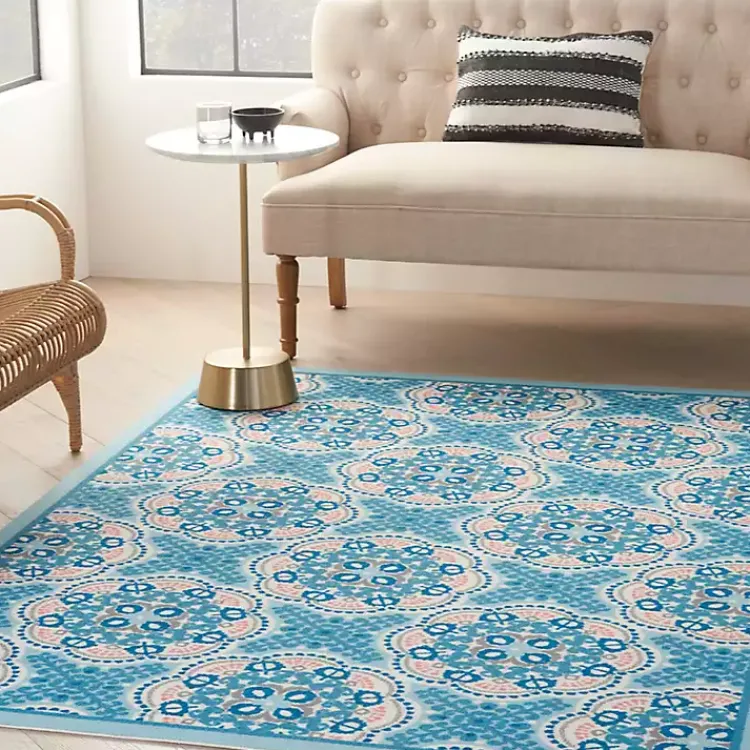 Kirklands Home Cerulean Medallion Outdoor Area Rug, 5x7 Hot