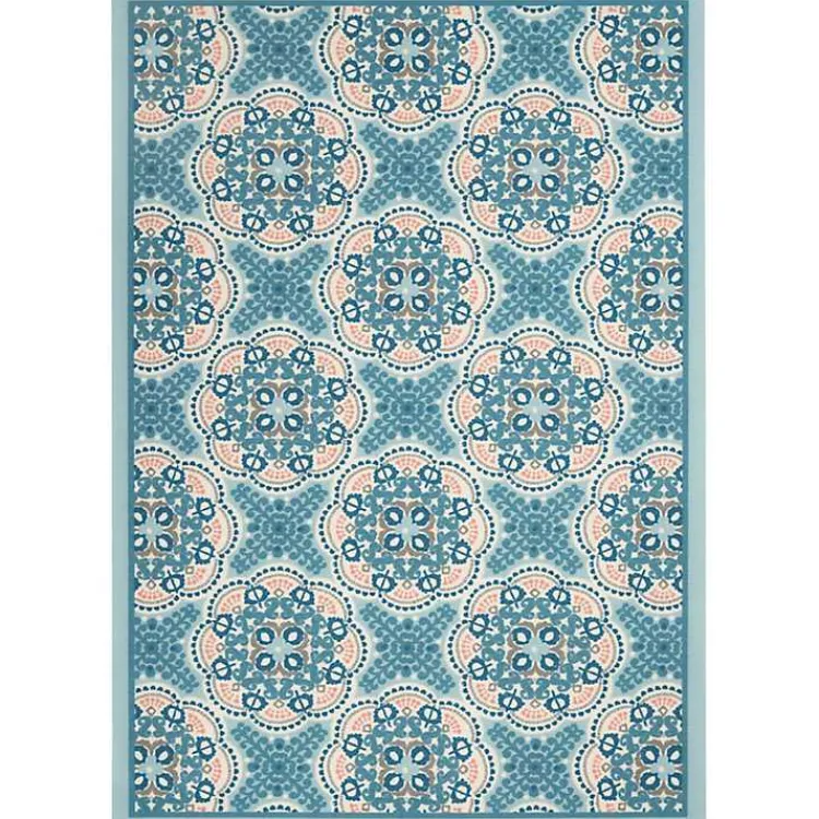 Kirklands Home Cerulean Medallion Outdoor Area Rug, 5x7 Hot