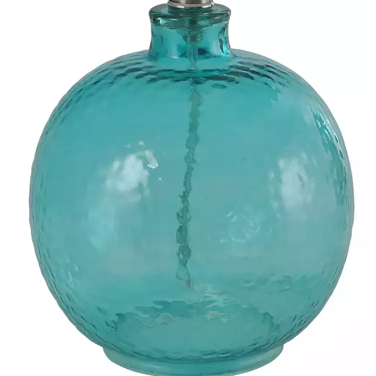 Kirklands Home Cerulean Tinted Glass Jug Table Lamp White Best