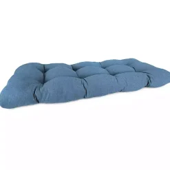 Kirklands Home Chambray French Outdoor Wicker Settee Cushion Blue