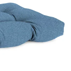 Kirklands Home Chambray French Outdoor Wicker Settee Cushion Blue