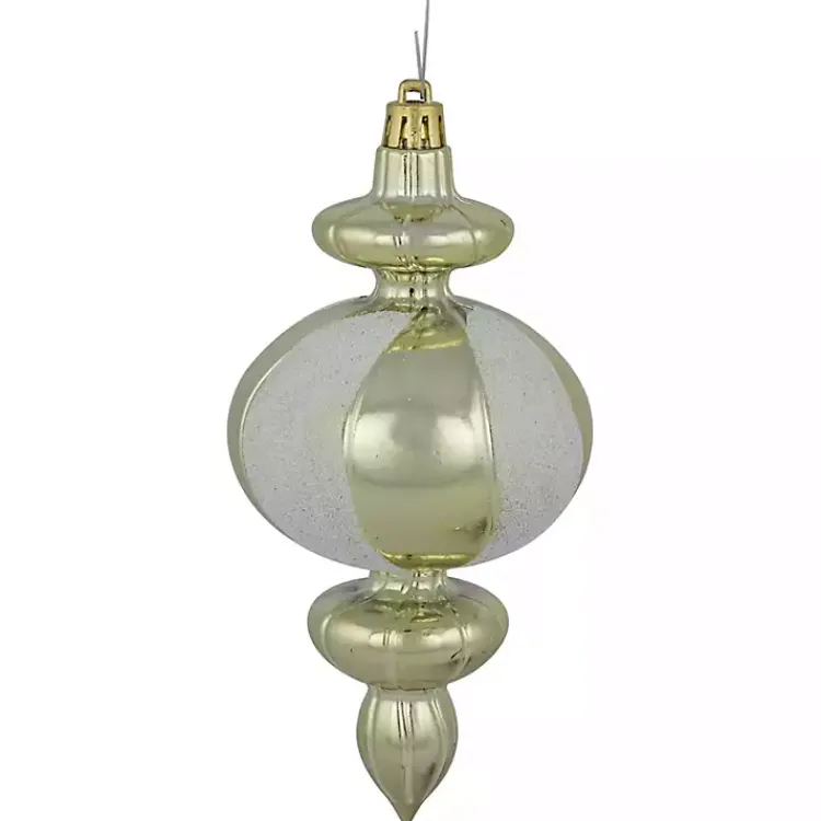 Christmas Ornaments>Kirklands Home Champagne and White Finial Ornaments, Set of 8