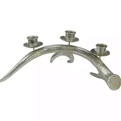 Christmas Decorations>Kirklands Home Champagne Deer Antler Taper Candle Holder Silver