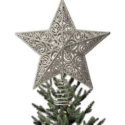 Christmas Tree Decorations>Kirklands Home Champagne Glitter Classic Star Tree Topper
