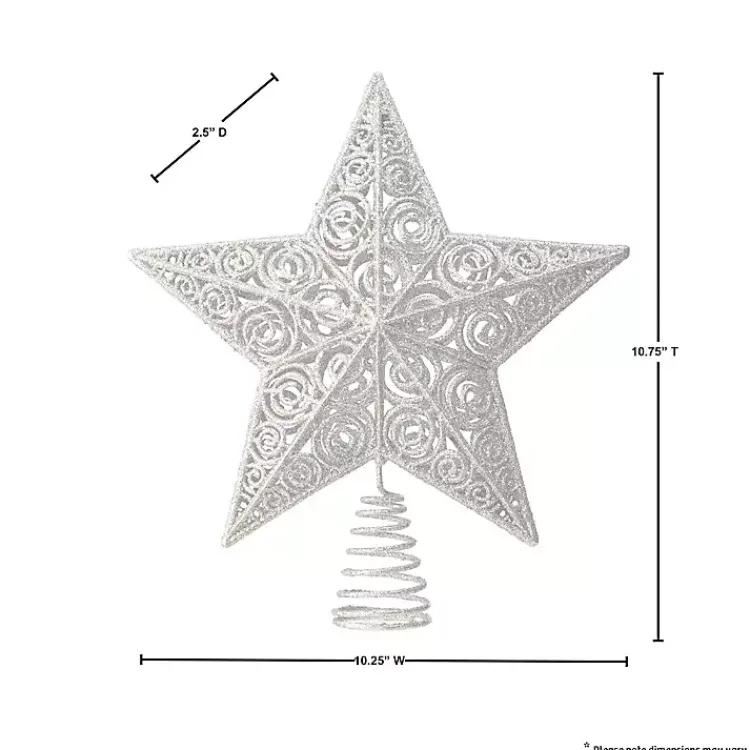 Christmas Tree Decorations>Kirklands Home Champagne Glitter Classic Star Tree Topper