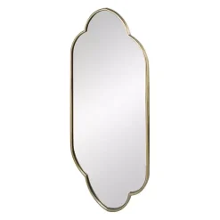 Kirklands Home Champagne Gold Long Quatrefoil Mirror Best