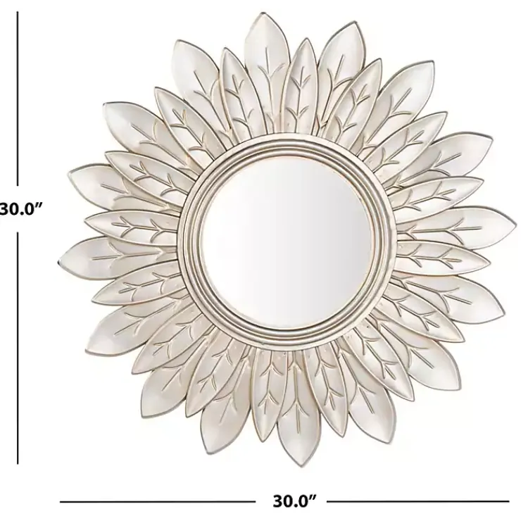 Kirklands Home Champagne Gold Round Flower Alba Wall Mirror Online