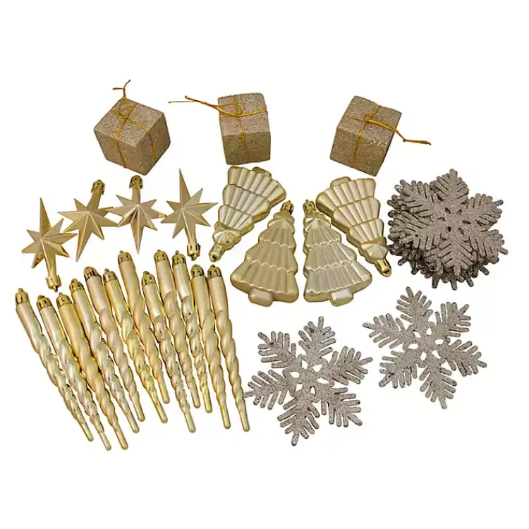 Christmas Ornaments>Kirklands Home Champagne Shatterproof Christmas Ornament Set Gold
