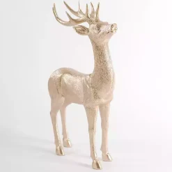 Christmas Decorations>Kirklands Home Champagne Standing Deer Figurine Gold