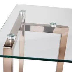 Kirklands Home Champagne Iron and Glass Desk Gold Outlet