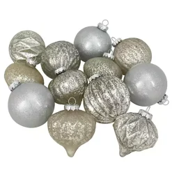 Christmas Ornaments>Kirklands Home Champagne Mercury Glass Christmas Ornament Set Silver