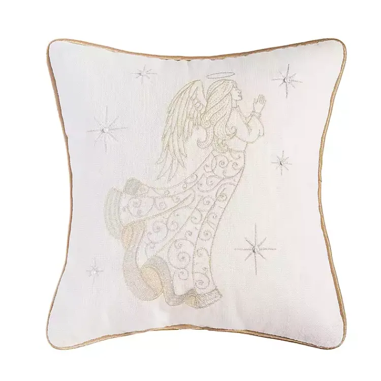 Christmas Pillows>Kirklands Home Champagne Praying Angel Christmas Pillow