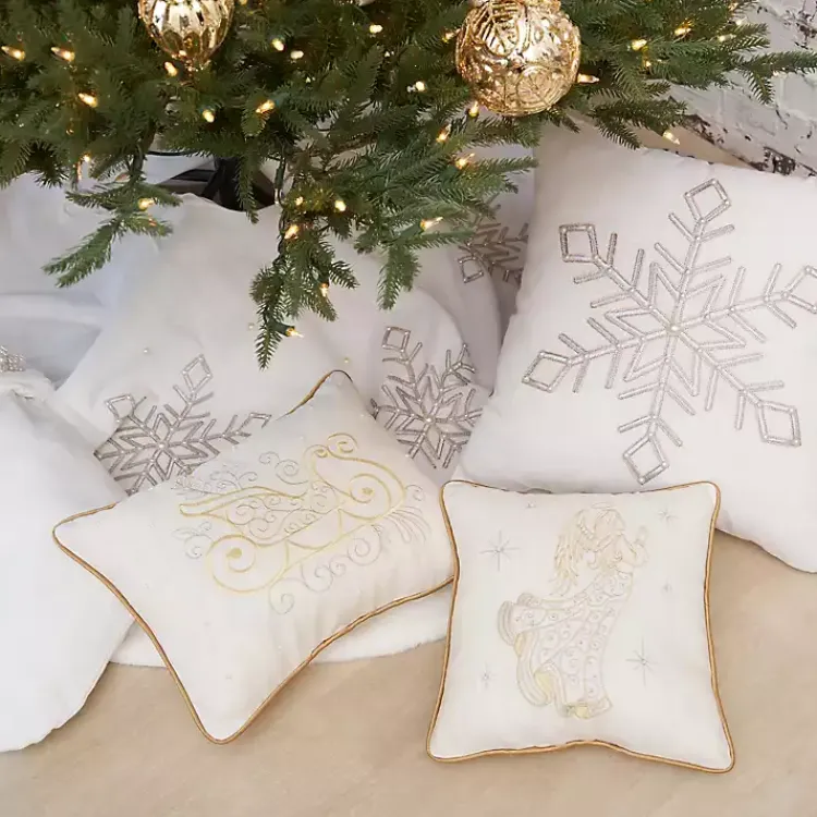 Christmas Pillows>Kirklands Home Champagne Praying Angel Christmas Pillow