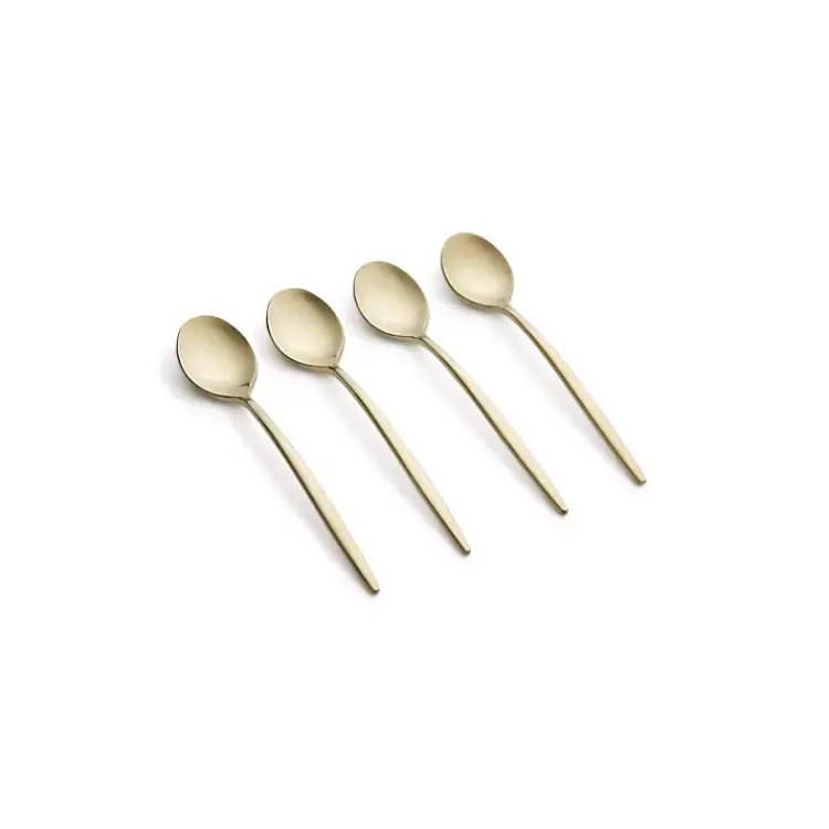 Kirklands Home Champagne Satin 4-pc. Demitasse Spoon Set Gold Clearance