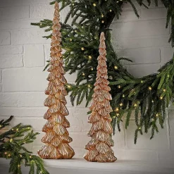 Christmas Decorations>Kirklands Home Champagne Winter Forest Trees, Set of 2 Gold