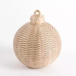 Christmas Decorations>Kirklands Home Champagne Woven Ornament, 12 in. Gold