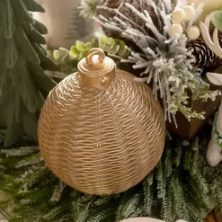 Christmas Decorations>Kirklands Home Champagne Woven Ornament, 12 in. Gold
