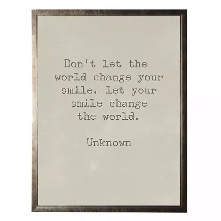 Kirklands Home Change the World Dr. Seuss Quote Framed Art Print Tan Clearance