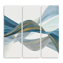 Kirklands Home Changing Currents Canvas Art Prints, Set of 3 Blue Hot