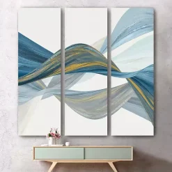 Kirklands Home Changing Currents Canvas Art Prints, Set of 3 Blue Hot