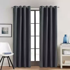 Kirklands Home Charcoal Alpine Blackout Curtain Panel, 95 in. Gray