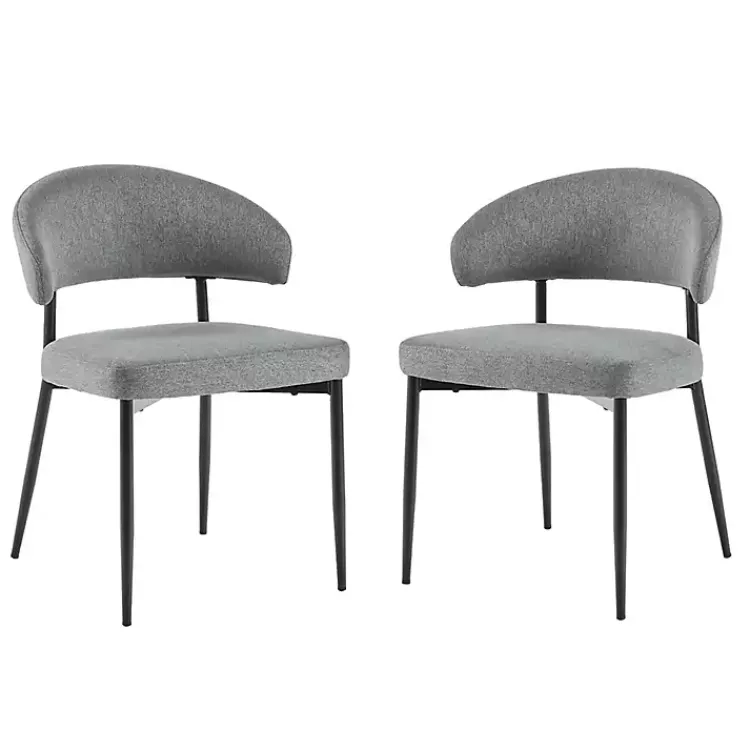 Kirklands Home Charcoal and Black Curved Dining Chairs, Set of 2 Gray Best