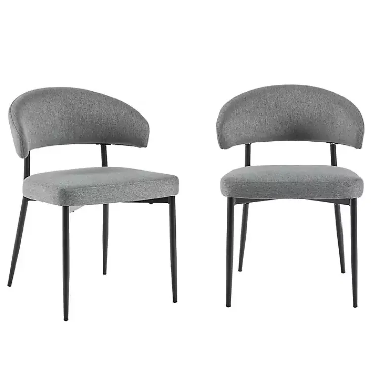 Kirklands Home Charcoal and Black Curved Dining Chairs, Set of 2 Gray Best