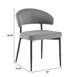 Kirklands Home Charcoal and Black Curved Dining Chairs, Set of 2 Gray Best