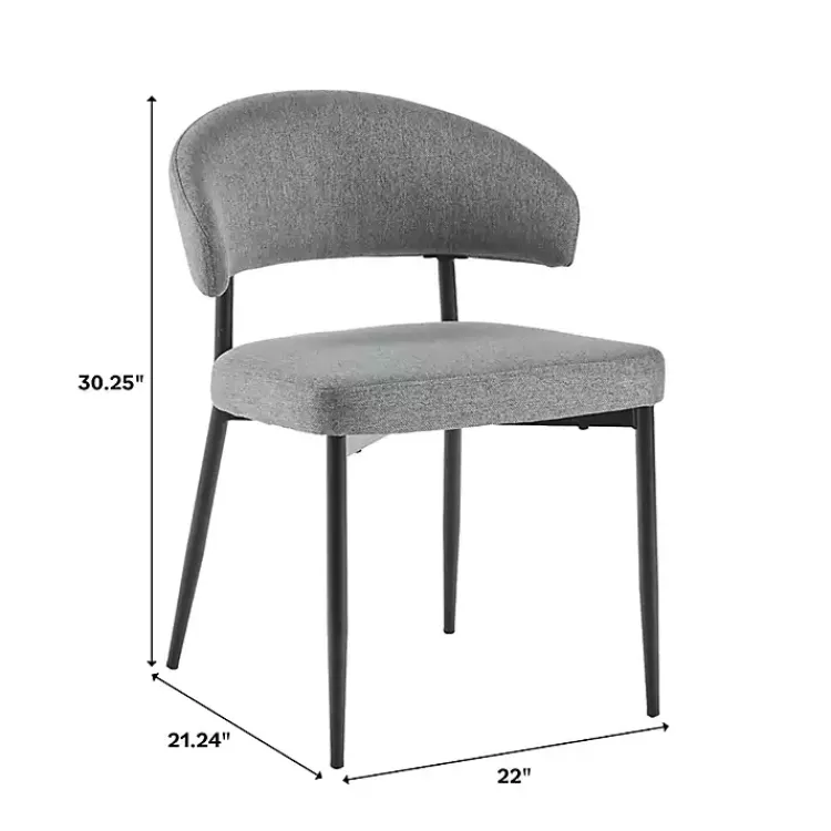 Kirklands Home Charcoal and Black Curved Dining Chairs, Set of 2 Gray Best