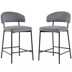 Kirklands Home Charcoal and Black Curved Counter Stools, Set of 2 Gray Online