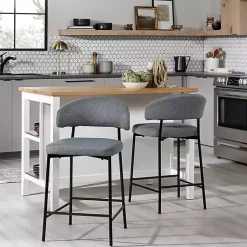 Kirklands Home Charcoal and Black Curved Counter Stools, Set of 2 Gray Online