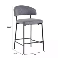 Kirklands Home Charcoal and Black Curved Counter Stools, Set of 2 Gray Online