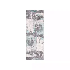 Kirklands Home Charcoal and Indigo Abstract Floor Runner Best