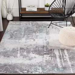 Kirklands Home Charcoal and Indigo Abstract Floor Runner Best