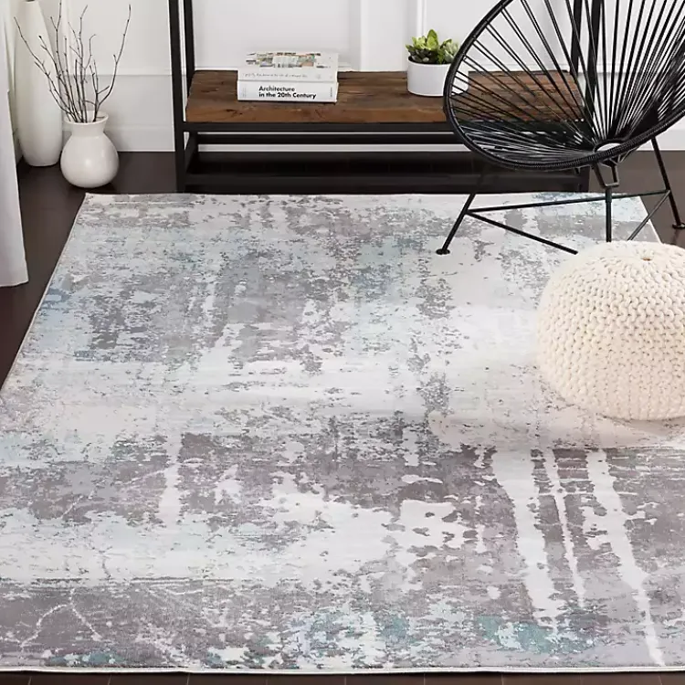 Kirklands Home Charcoal and Indigo Abstract Floor Runner Best