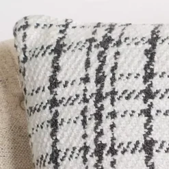 Pillows>Kirklands Home Charcoal and White Boucle Plaid Pillow
