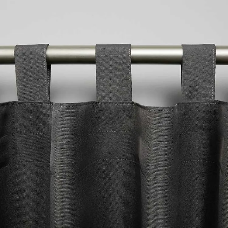 Kirklands Home Charcoal Cabana Outdoor Curtain Panel Set, 108 in.