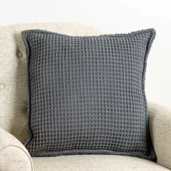 Pillows>Kirklands Home Charcoal Cozy Waffle Pillow Gray